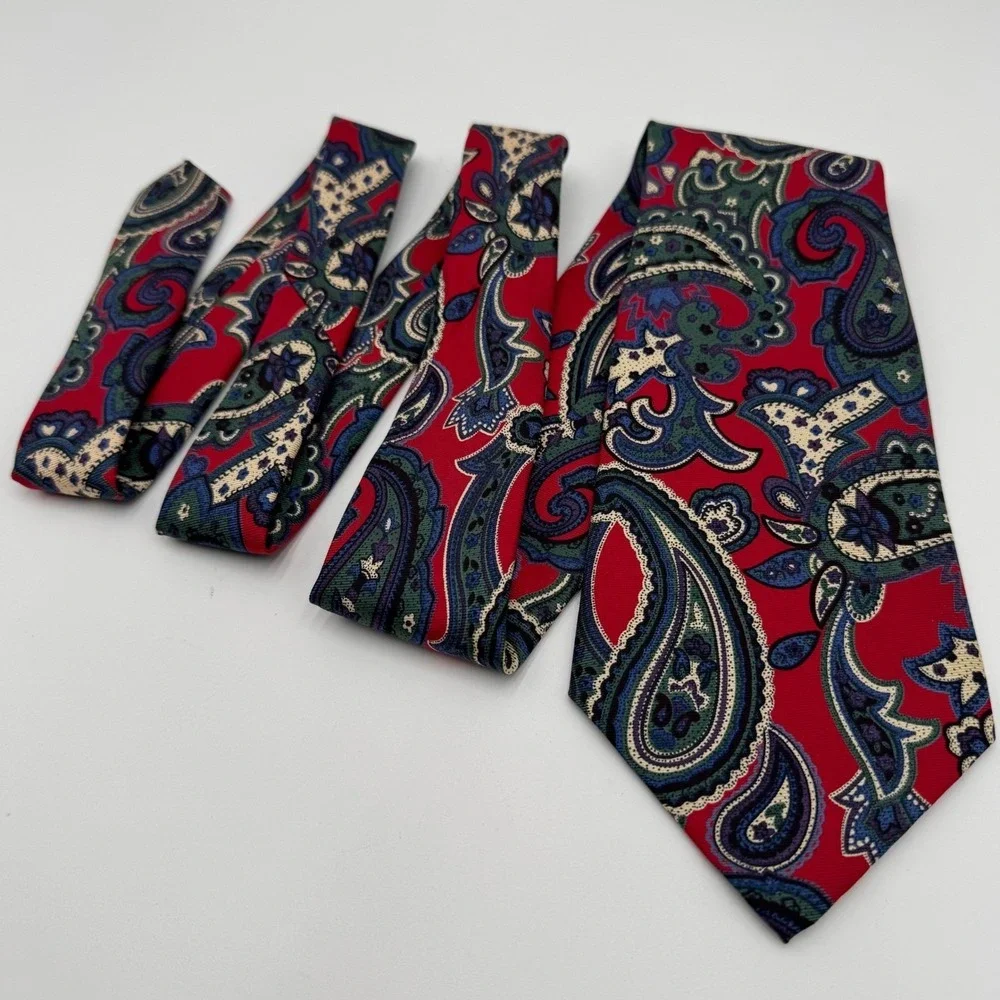Polo Ralph Lauren Necktie Mens Paisley Silk Nordstrom Made in‎ USA Preppy Luxury